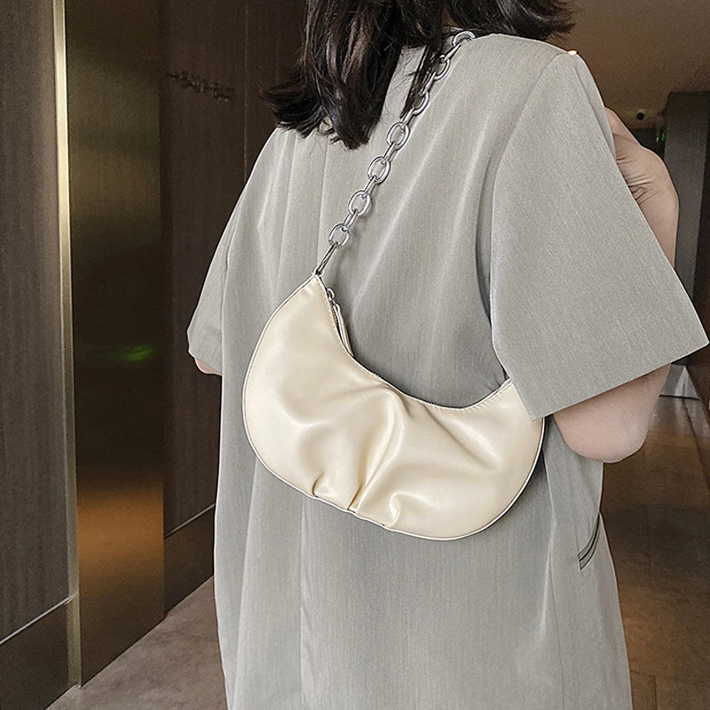 Женская сумка для подмышек из искусственной кожи на цепочке 2020 женская маленькая