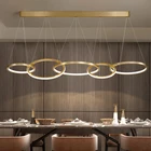 Современный минималистичный светодиодный подвесной светильник с круглыми кольцами, приглушаемая алюминиевая золотистая лампа для столовой, комнасветильник освещение