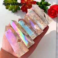 natural rainbow crystal point angel aura cherry aagate column healthy quartz tower decorate energy converter