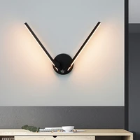led wall lamps modern simple linear background wall light freely adjustable diy for bedside foyer corridor blackwhite sconce