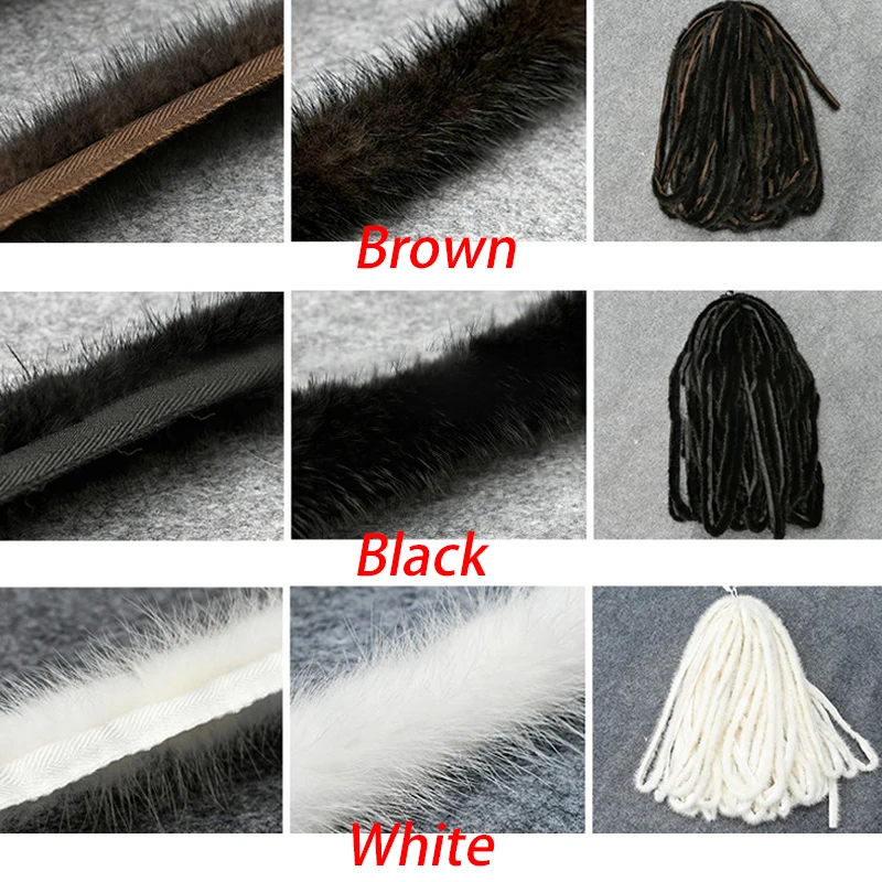 1M Real Mink Fur Tapes Sewing Tapes For Garment Shoe Bag Accessories DIY fluffy Trim Craft images - 6
