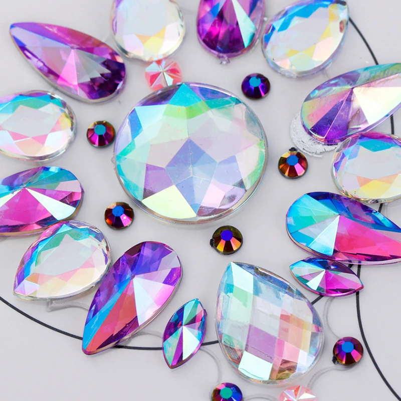 3D с украшением в виде кристаллов на груди Драгоценности временная татуировка