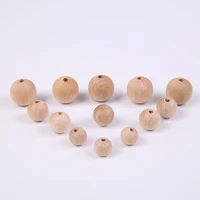 missxiang wooden teether chewable big round beads ecofriendly unfinished beech wooden beads diy jewelry accessories des perles