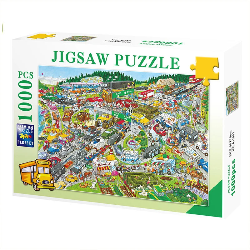 

1000 Pieces Jigsaw Puzzle Challenge Pop Fidget Toy Adults Brain Game ADHD Patience Pattern Paper Puzzle Party Christmas Gift