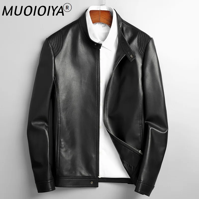 

MUOIOYIA Korean Jacket Men Genuine Sheepskin Leather Jackets Mens 2022 Men's Clothing Autumn Coat Male Erkekler Ceket LXR758