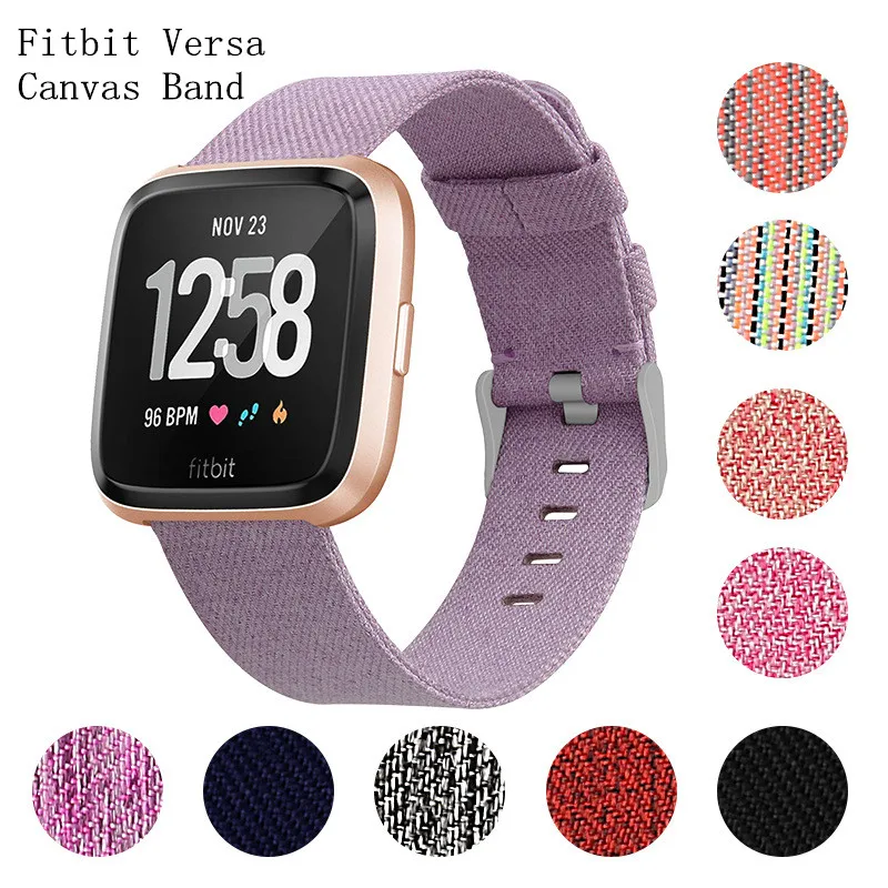 

Canvas Strap for Fitbit Versa Band Replacement Stable Watch Strap for Fit bit Versa Wristband Soft Fabric Bracelet