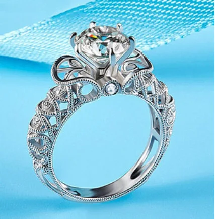 

Romantic Silver Color Infinity Love Forever Circle Round Clear CZ Finger Ring for Women Wedding Hollow-out Jewelry
