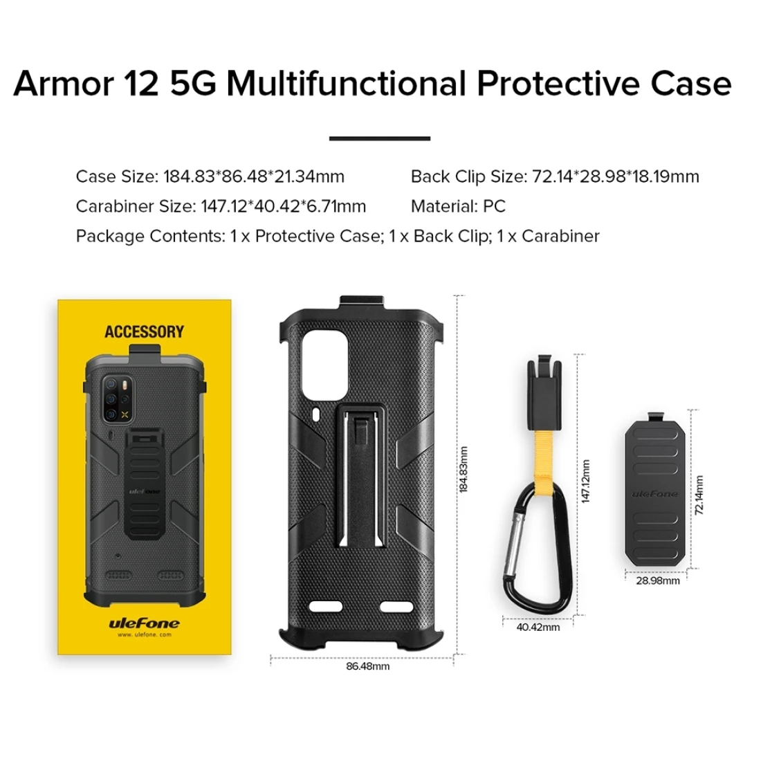 Для Ulefone Armor 12 5G чехол для телефона Многофункциональный ТПУ PC защитный с задней