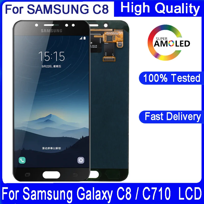 100% протестированный оригинальный 5 &quotЖК дисплей для SAMSUNG Galaxy C8 C710F/DS C7100 ЖК
