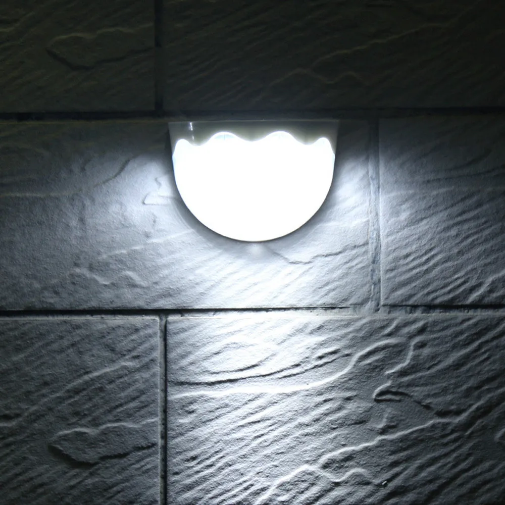 Bzoosio Waterproof Solar Power Light Sensor 6 LED Wall Outdoor Garden Fence White Yellow Lamp Automatically Bright B1 | Лампы и