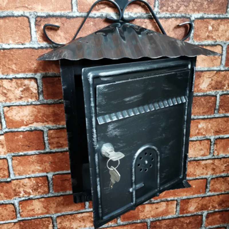 Коробка с буквами металлическая коробка ретро черный вертикальный запирающийся