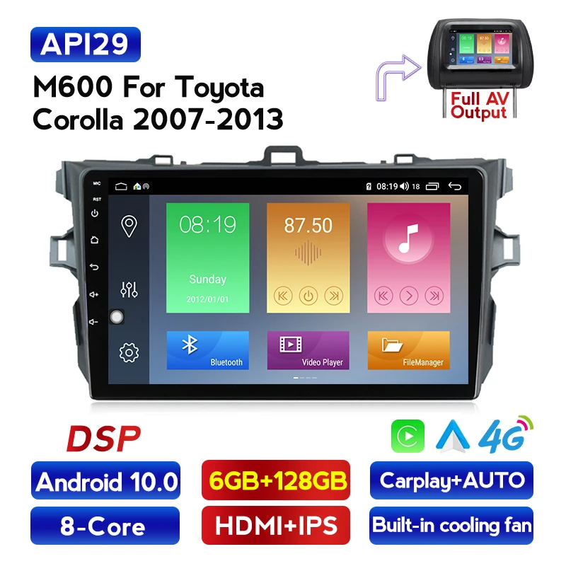 Автомобильный радиоприемник MEKEDE Android система DSP IPS 2din RDS для Toyota Corolla E140/150 2008 2009 2010