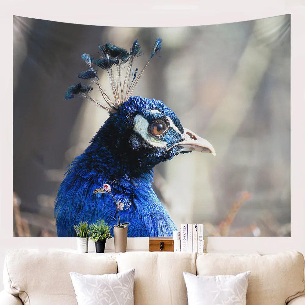 

New Home Hanging Tapestry Modern Peacock Fashion Printed Polyester Cloth Background Painting Wall Color Decoration Blanket