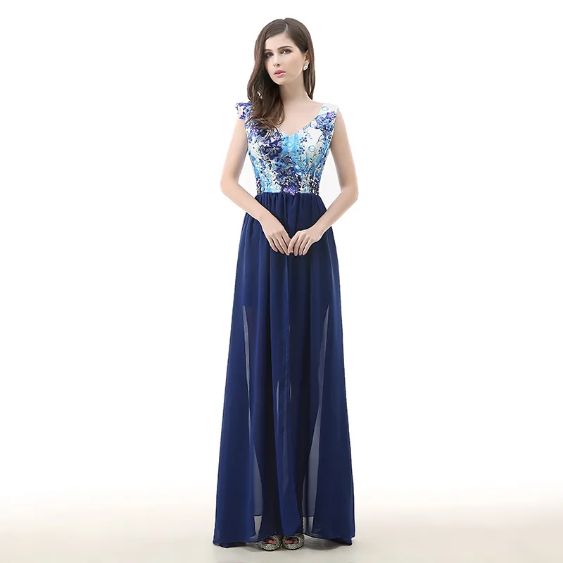 

Appliques Embroidery Arabic Evening Dresses 2018 A Line V Neck Prom Dress Wedding Party Dress Custom Vestidos