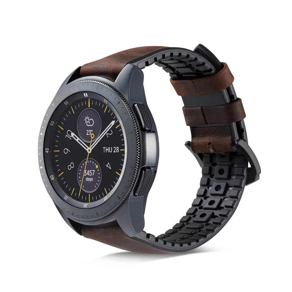 B Силиконовый+ кожаный ремешок для samsung Galaxy Watch 42 мм 46 мм Быстрый выпуск 18 мм 20 мм 22 мм ремешок для часов gear S2 S3 ForAmazfit Bip - Цвет ремешка: B