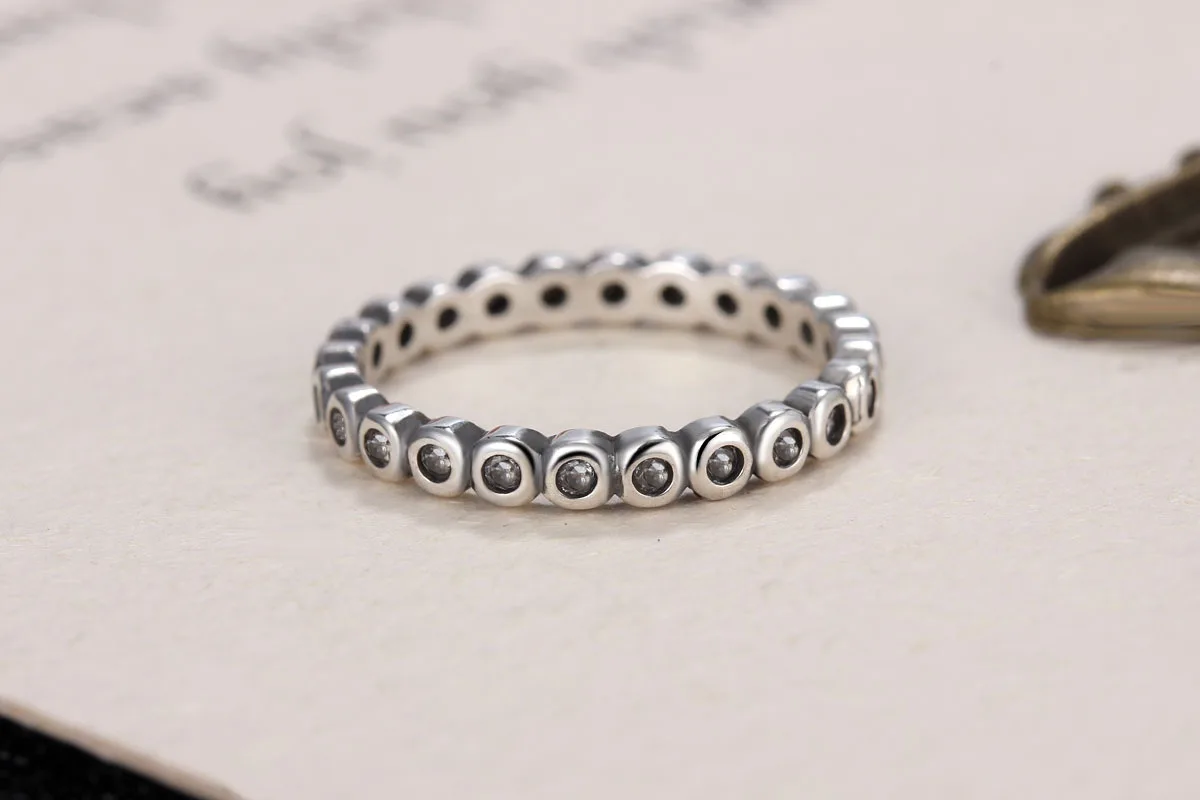 PR5 Silver Forever Clear Black круглый фианит для женщин ювелирные изделия рождественский