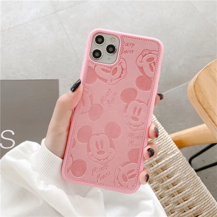 Disney Mickey Phone Cases for Apple IPhone 7 8 Plus X XS Max 11 Pro 12 Imitation leather Back Cover Soft Shell | Дом и сад