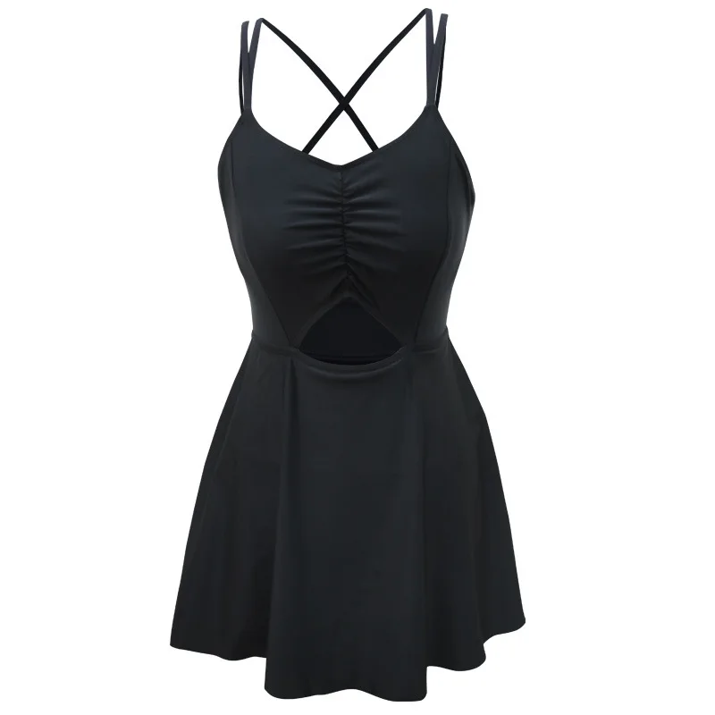 Женский купальник пуш-ап черное пляжное платье летний сексуальный купальный