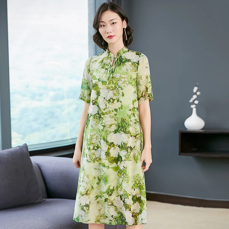 Женское Летнее шелковое платье миди в стиле бохо элегантные вечерние платья