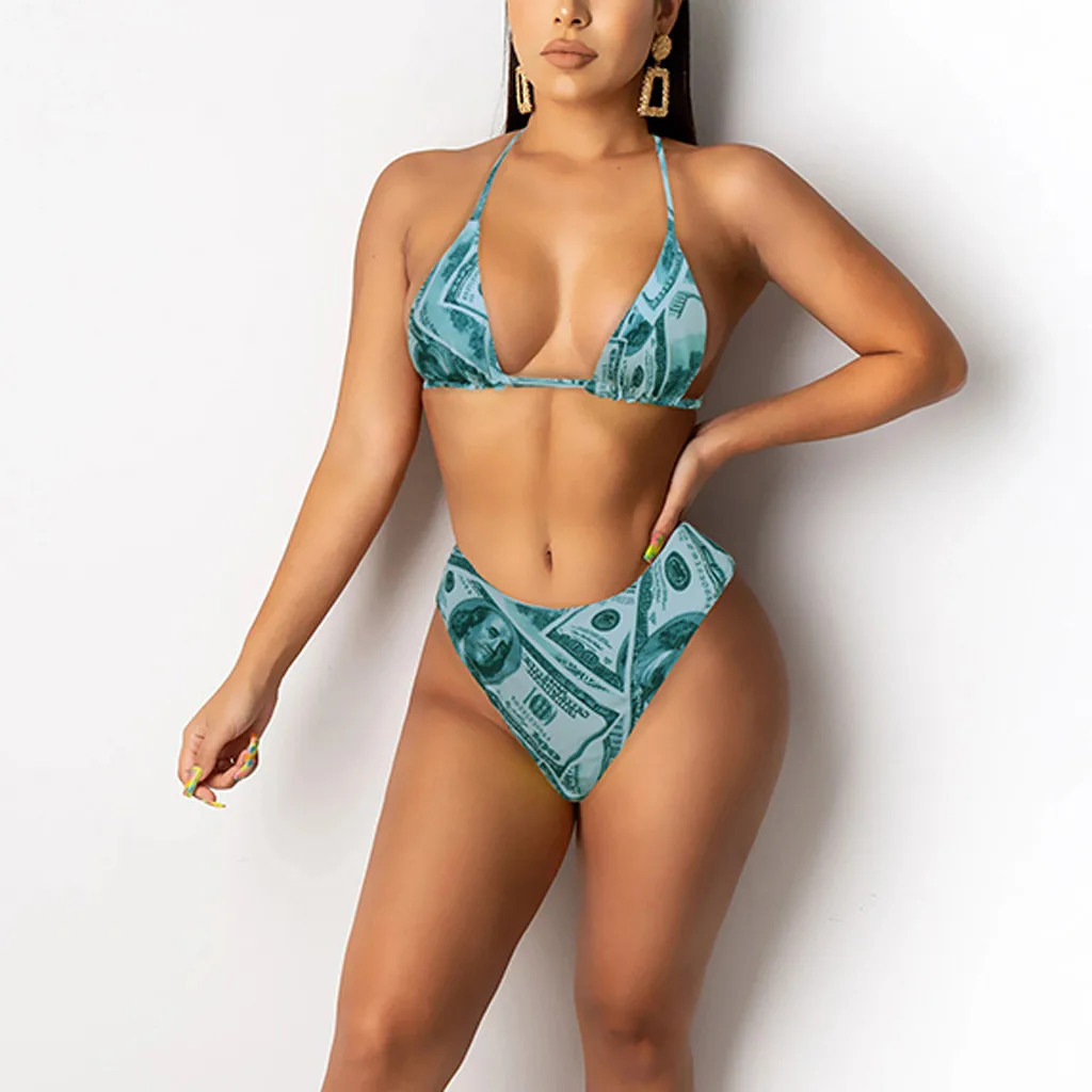 Женский купальник-бикини с высокой талией купальник-танкини большого размера