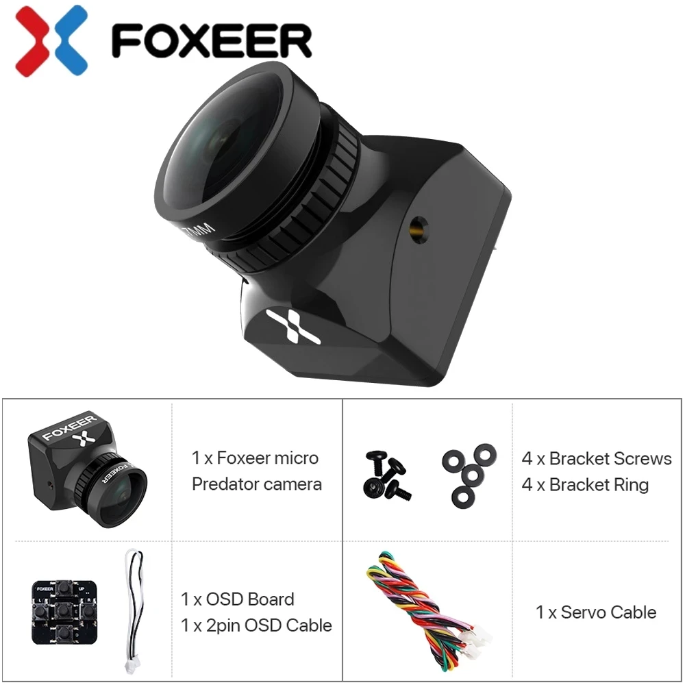 

Foxeer Predator V5 Micro Full Case M12 1000TVL FPV Camera Cam OSD 16:9 4:3 PAL NTSC Switchable 1.7mm Lens 4ms WDR Racing Drone