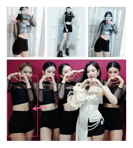 Kpop Blackpink Lisa Лето танцевальное шоу Черная кружевная рубашка с длинными рукавами жилет и сексуальные шорты Комплект из двух предметов женский модный комплект из 2 предметов