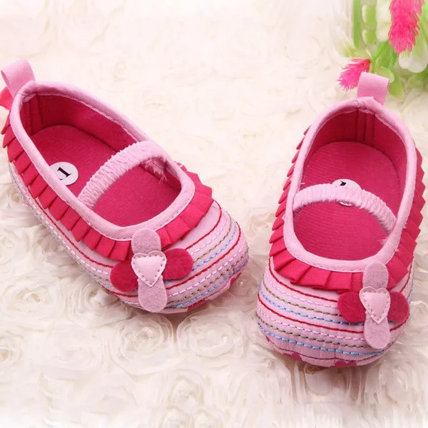 0-12M Sweetborn Baby Girls Цветочные гофрированные туфли детские, с мягкой подошвой детская кроватка Первые ходунки