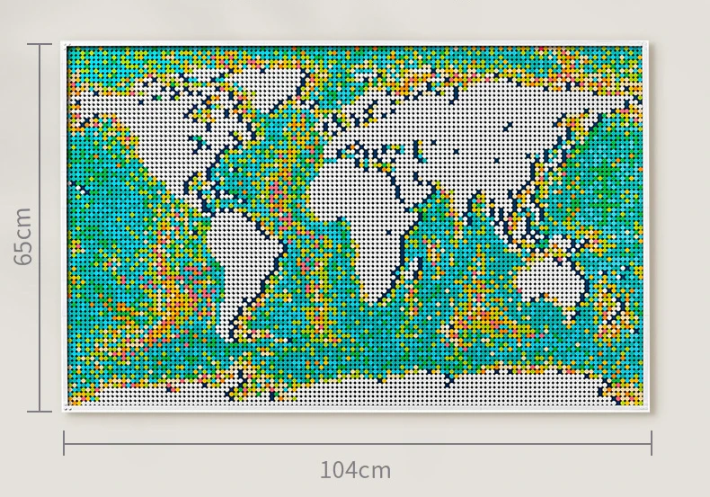 

11695pcs World Map Art Life Series Sketch Picture Mosaic Giant Ornament Building Blocks Bricks Toys For Children's Gifts 31203