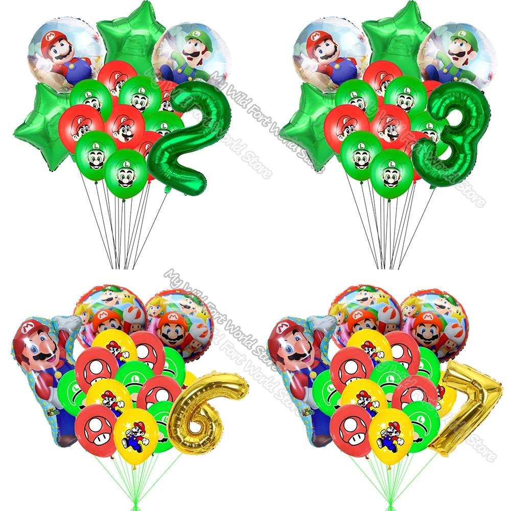 Набор воздушных шаров в стиле Марио Брос украшение для вечевечерние супер
