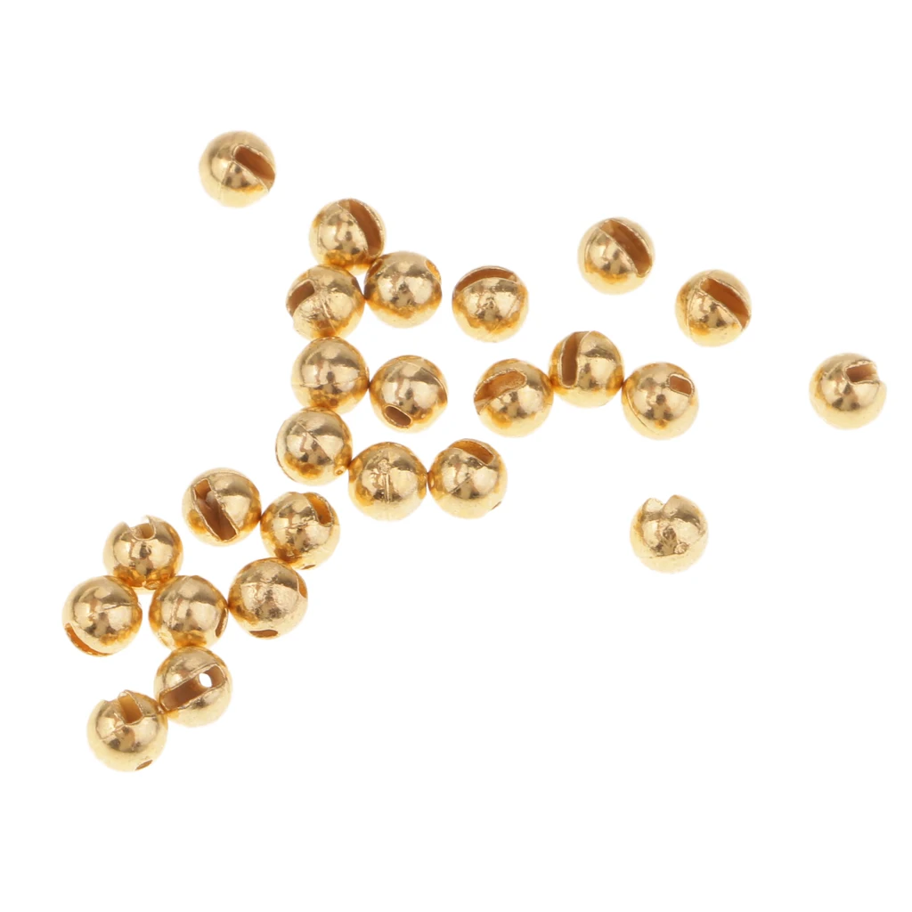 

25pcs Tungsten Slotted Beads 5 Sizes Assortment Fly Tying Fishing Jig Hook Ball Beads Fishing Tools for Fishing Lovers