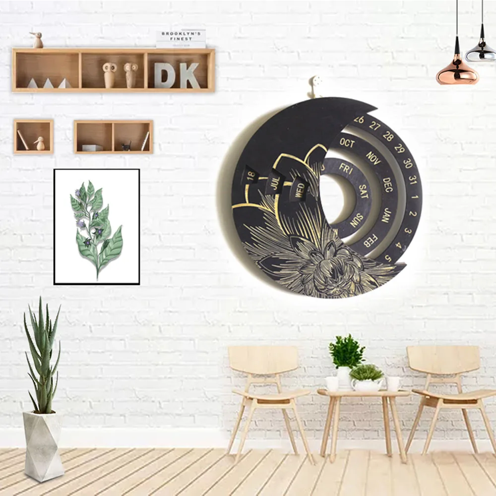 

Wooden Calendar Everlasting Perpetual Wall Hanging Crafts Decorative Xmas Gift Christmas Advent Calendars