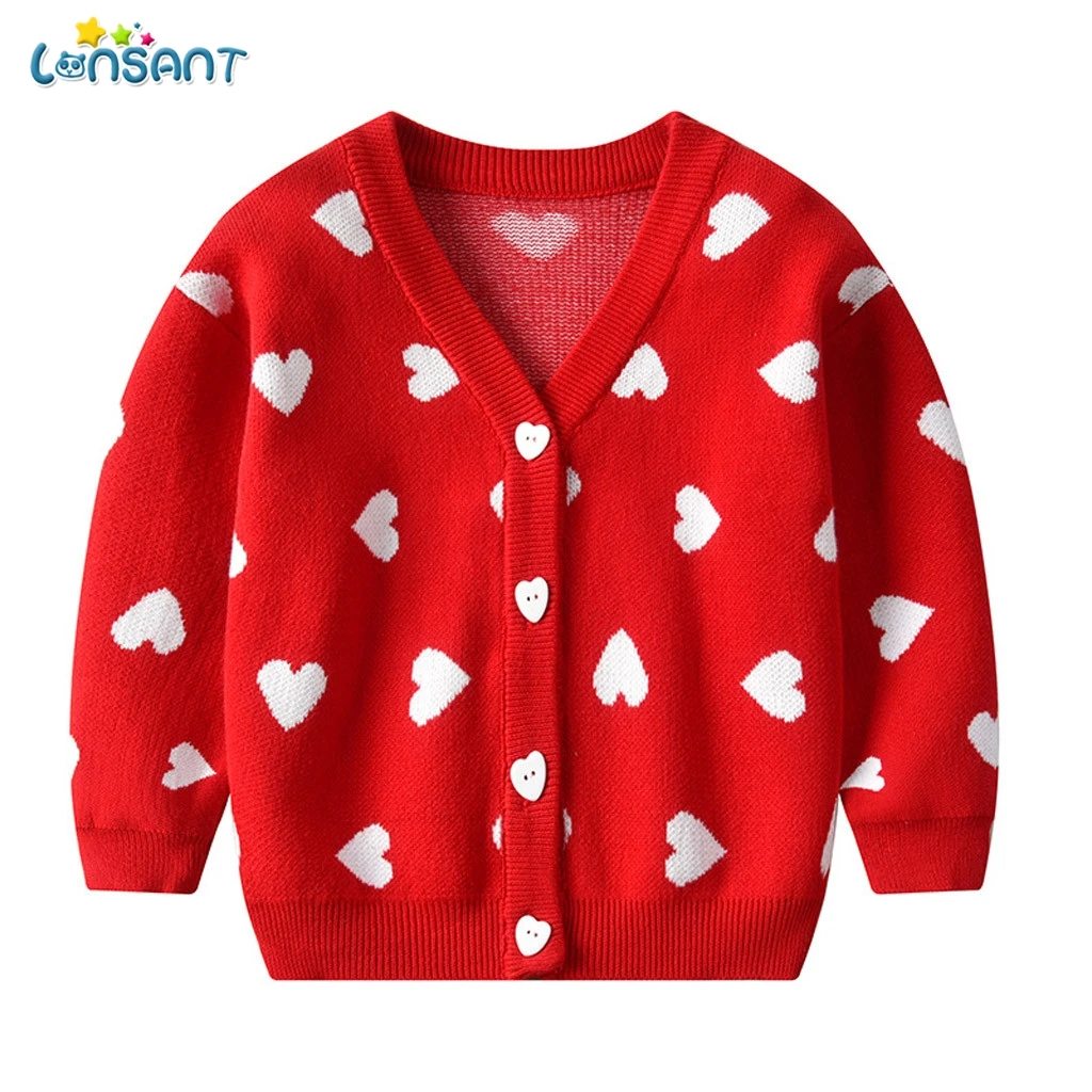 LONSANT/Детский свитер вязаный кардиган куртка с длинными рукавами и v образным