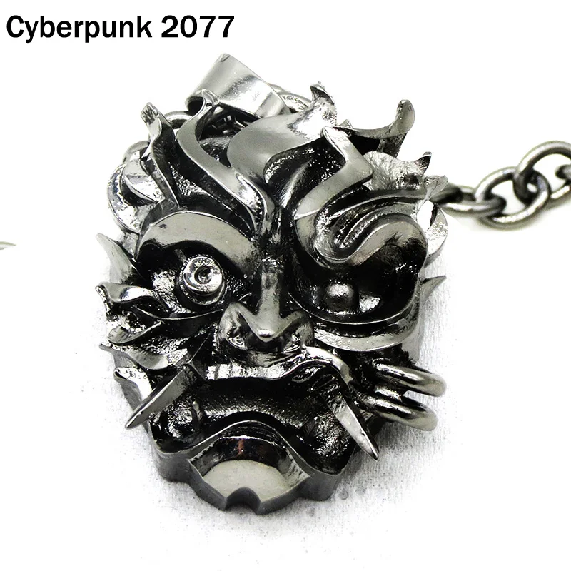 

Samurai mask medallion pendant necklace 32*25mm wizard school monster hunter wild 3D black games chains necklace NK0255