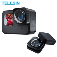 telesin 155 degree wide angle lens max lens mod with 2 protective covers for gopro hero 10 9 black action camera accessories