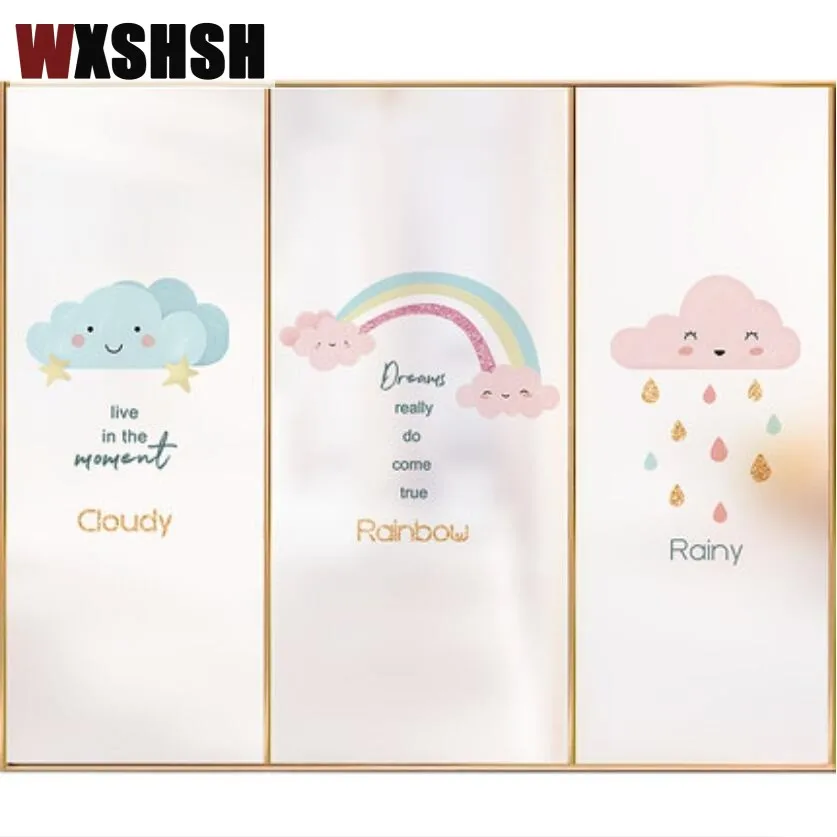 

Статического цепляться изготовление размеров под заказ Стекло Фольга облако дизайн воды-доказательство витражное окно пленка для Офис Рес...