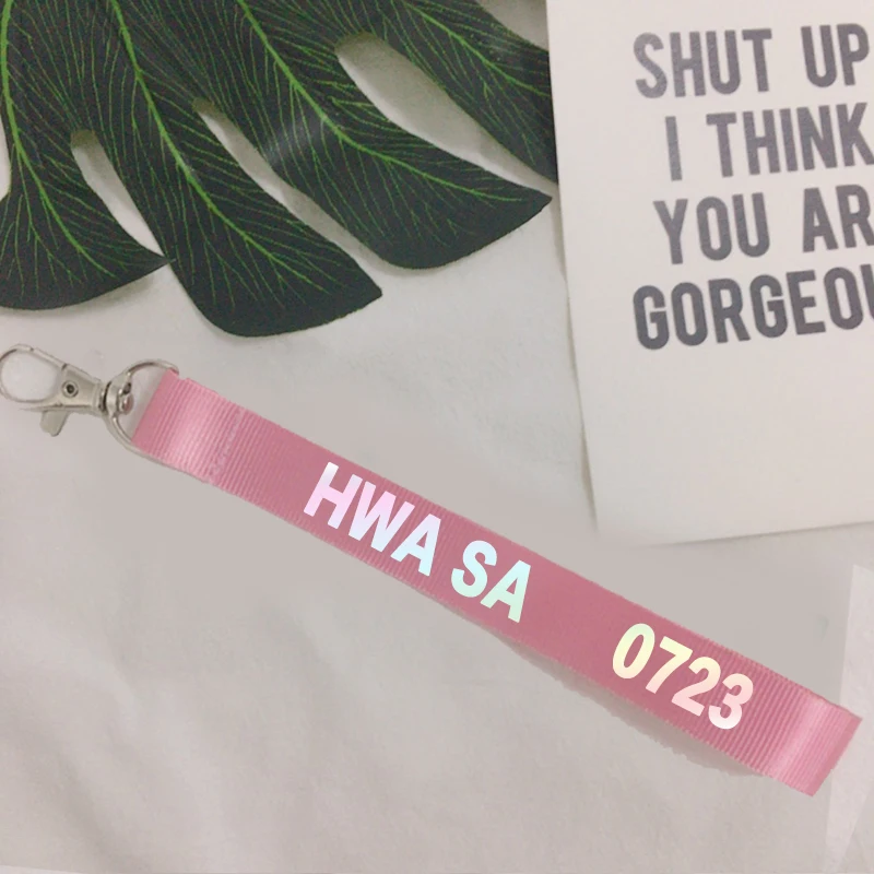 KPOP брелок для ключей MAMAMOO лазерный ремешок телефона с именем Hwa Sa лазерная