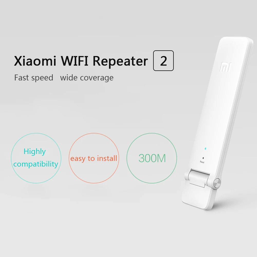 Xiaomi Mi Wi-Fi ретранслятор 2 усилитель удлинитель 300 Мбит/с усилитель сигнала WiFi расширитель сети беспроводной маршрутизатор китайская версия