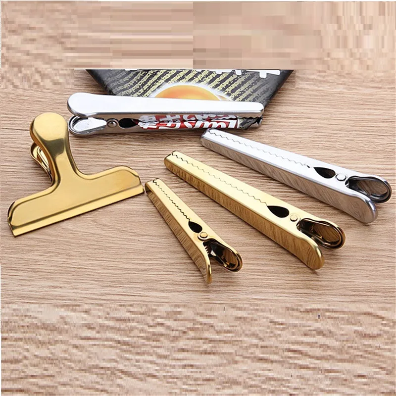 Зажим для заметок 2 в 1 из нержавеющей стали многофункциональный зажим кофейной