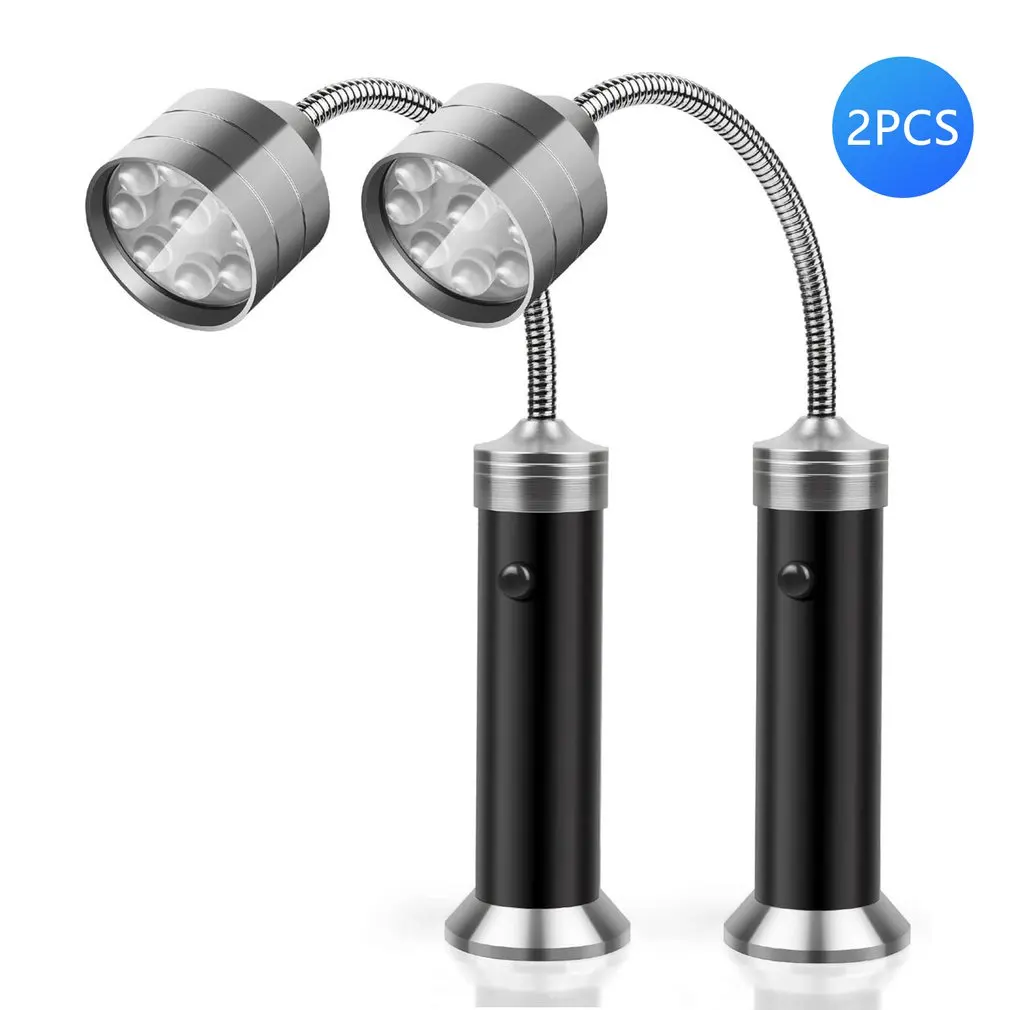

2pcs Hose Light Flashlight 9LED With Magnet Bendable Barbecue Repair Work Light Outdoor Emergency Lighting