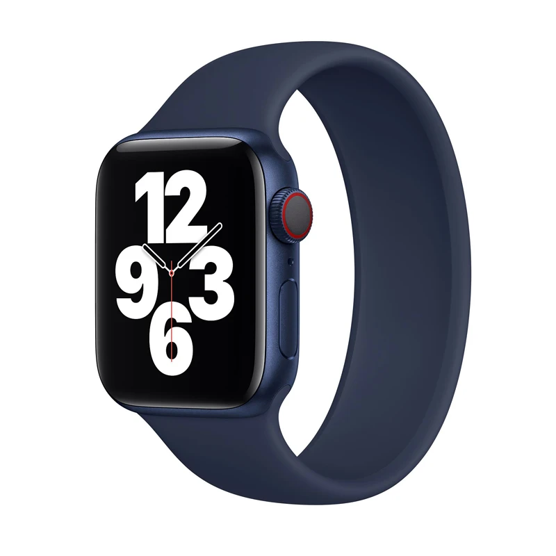 Solo Loop для apple watch 6/5/4/3/2/1 iwatch SE силиконовый ремешок band 44 мм 42 40 38 аксессуары наручных