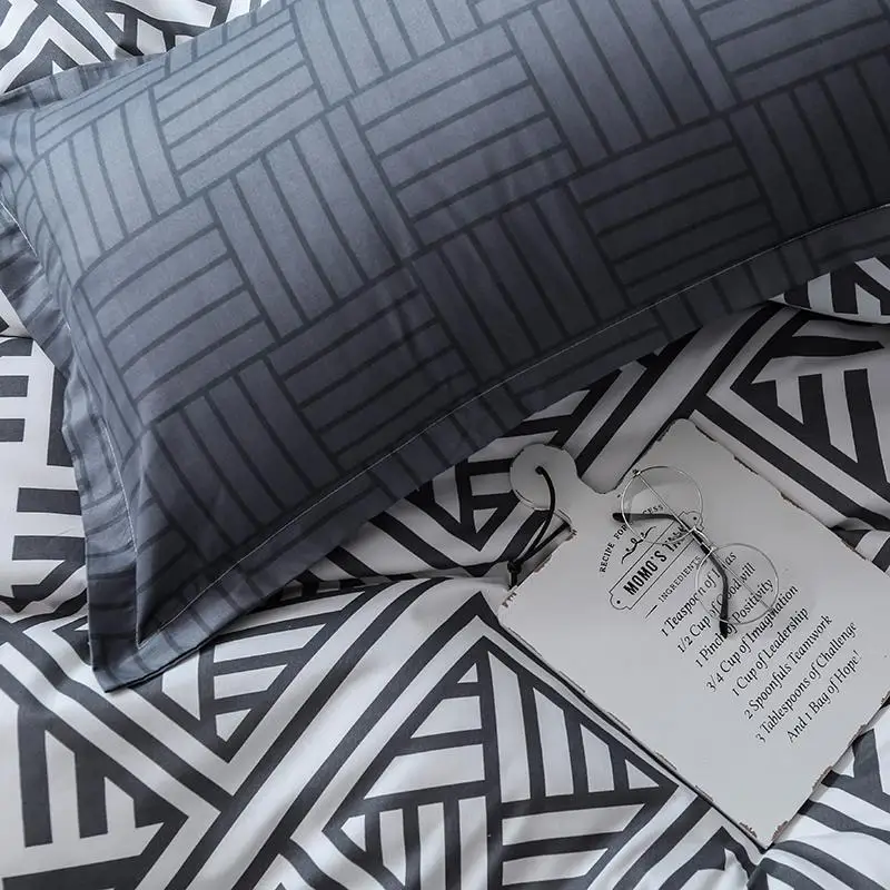 Комплект постельного белья из 3 предметов пододеяльник с мраморным узором