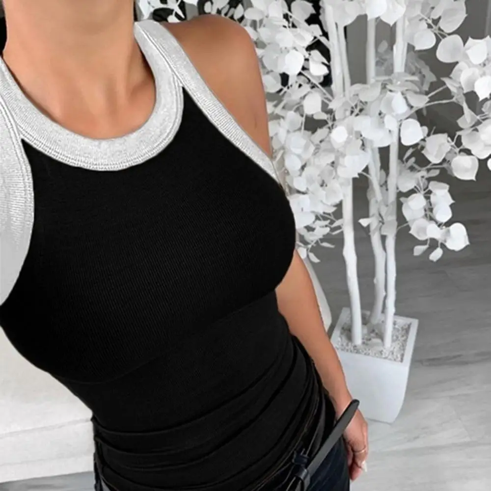 Тонкий ребристый топ на бретелях для женщин 2020 летний повседневный спортивный