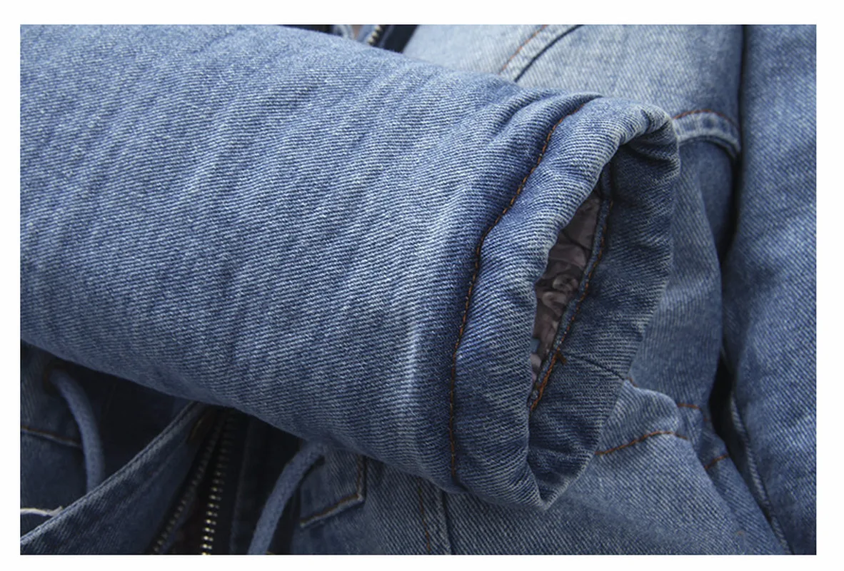 Женская зимняя парка женское длинное пальто толстая хлопковая джинсовая куртка