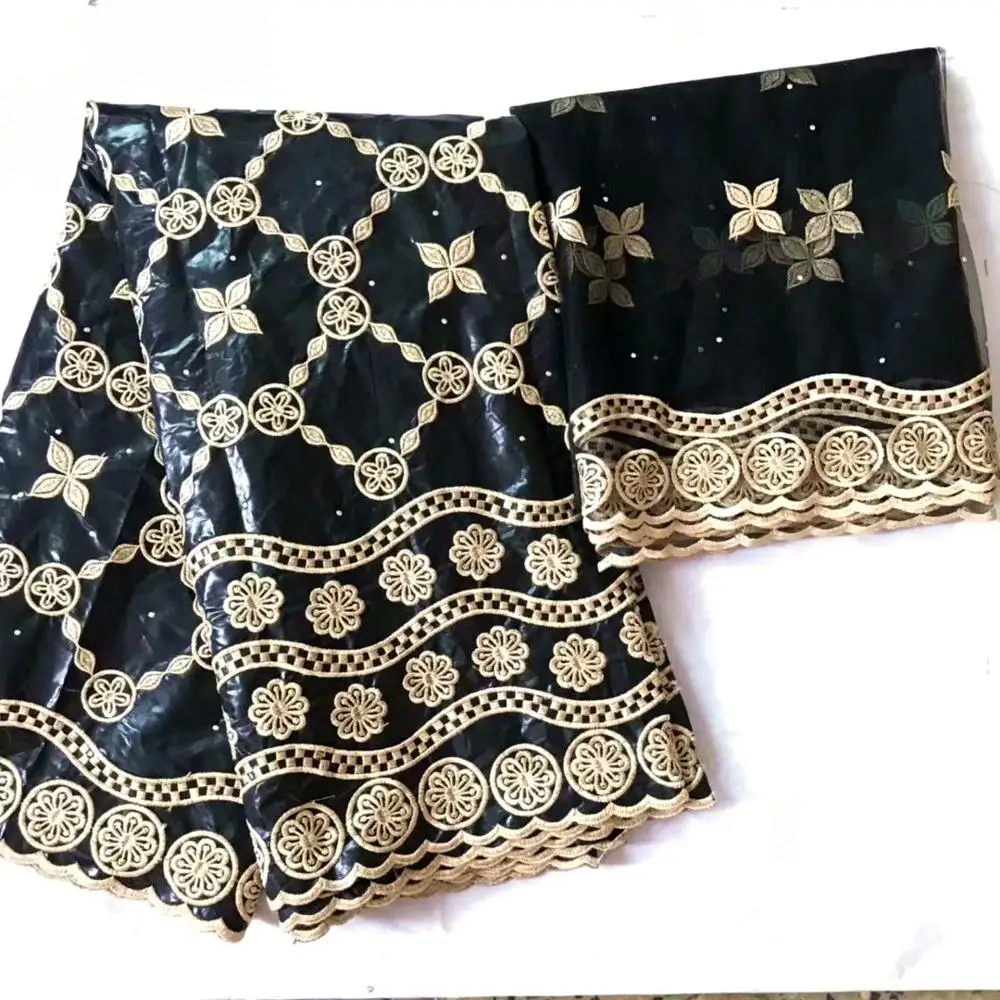 

bazin getzner riche blue embroidered bazin riche getzner with 2yards tulle lace high quality african lace fabric 2020