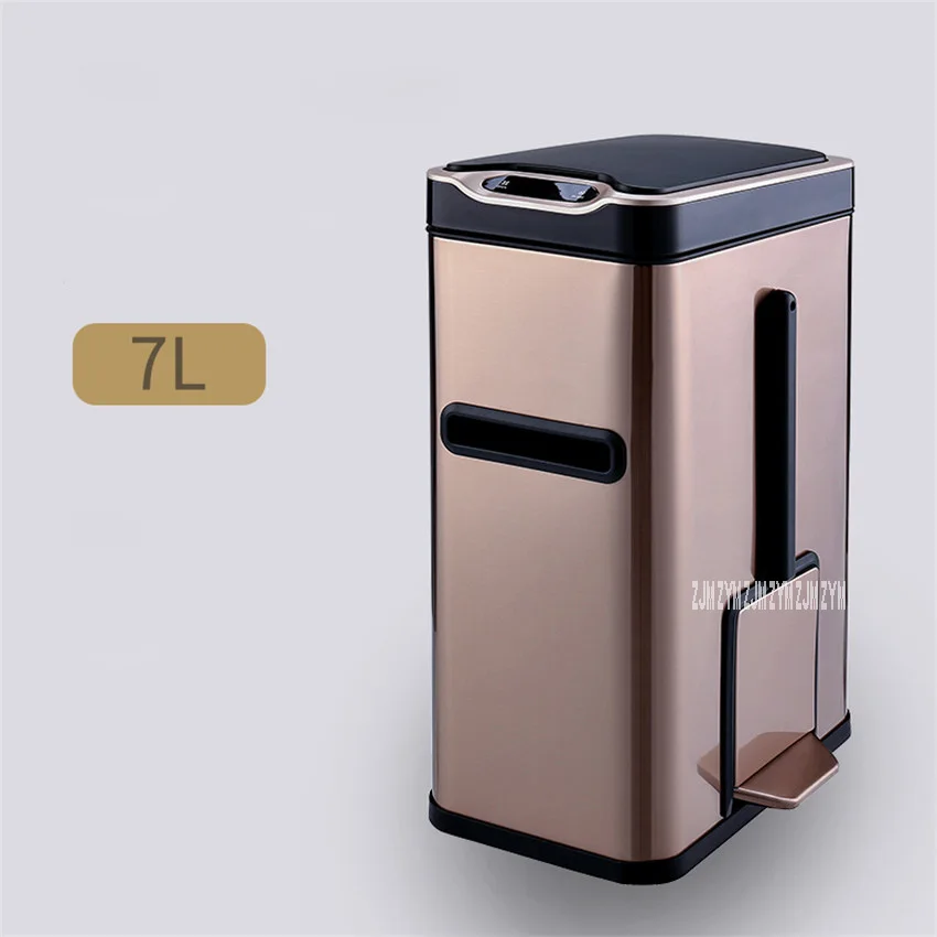 532 Multifunctional Smart Trash Can Automatic Inductive Garbage Can Intelligent Waste Bin With Tissue Box Special For Toilet