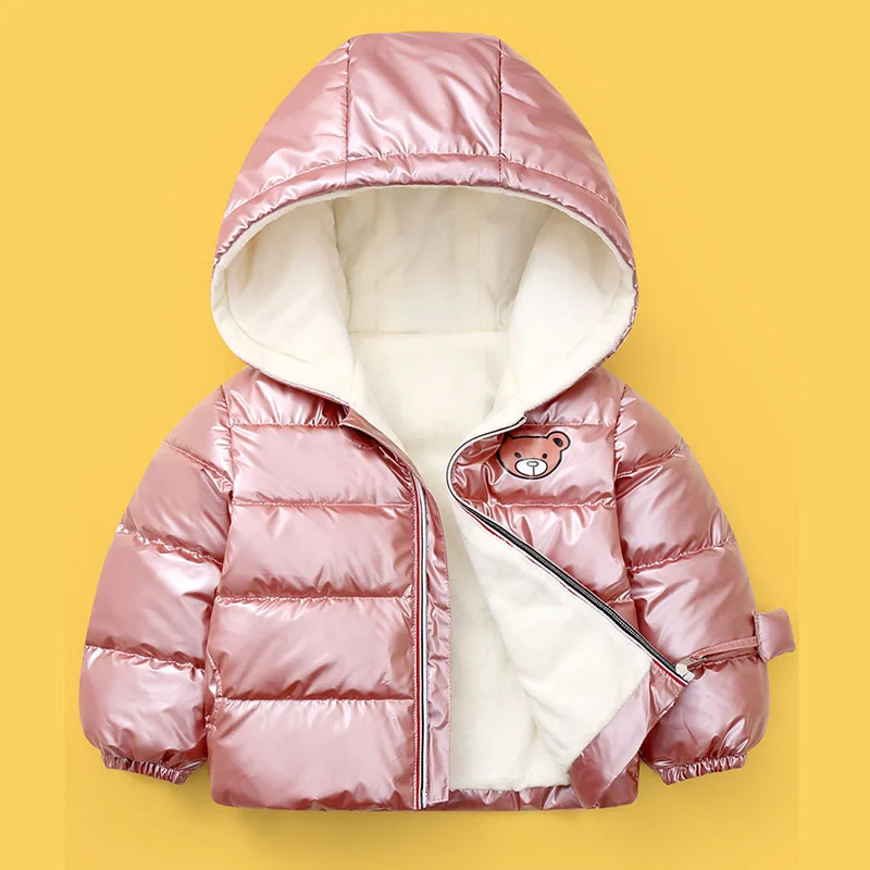 Детский фланелевый пуховик с капюшоном VFOCHI для мальчиков и девочек Зимняя парка