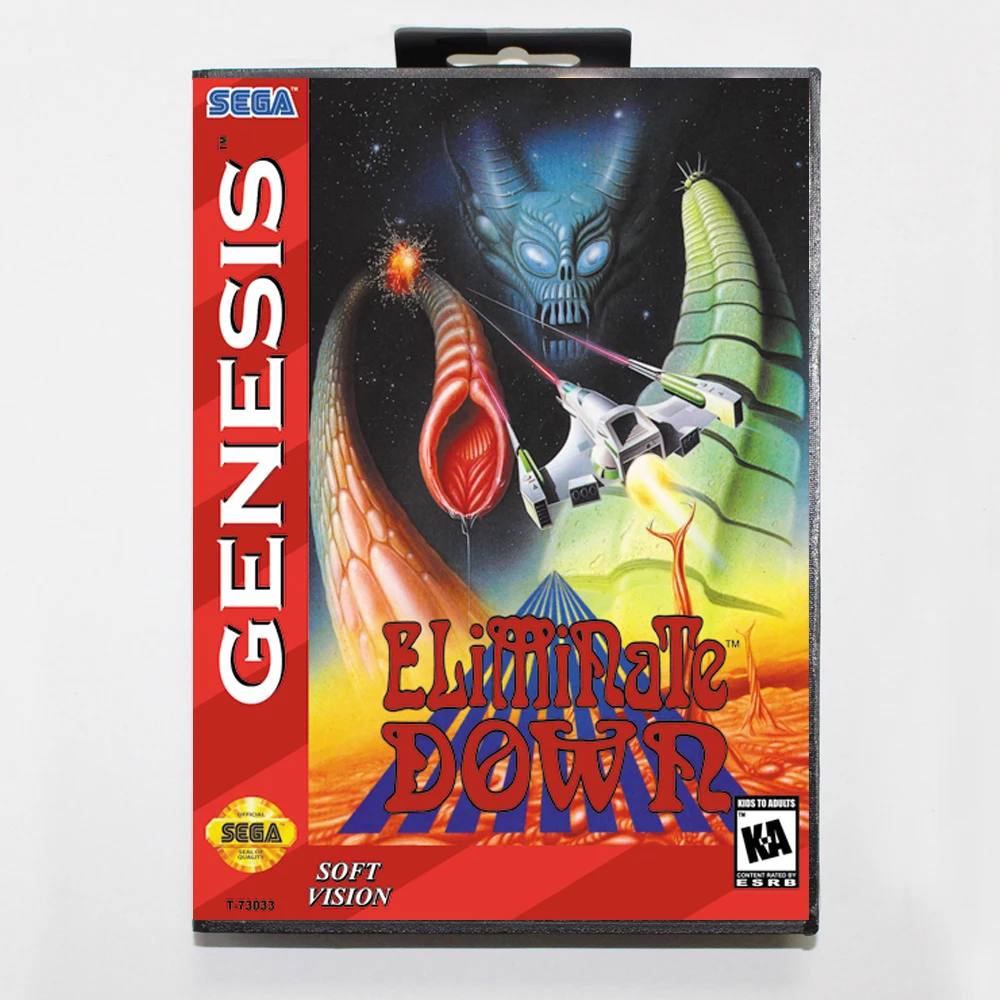 

Eliminate Down 16bit MD Game Card For Sega Mega Drive/ Genesis with Retail Box