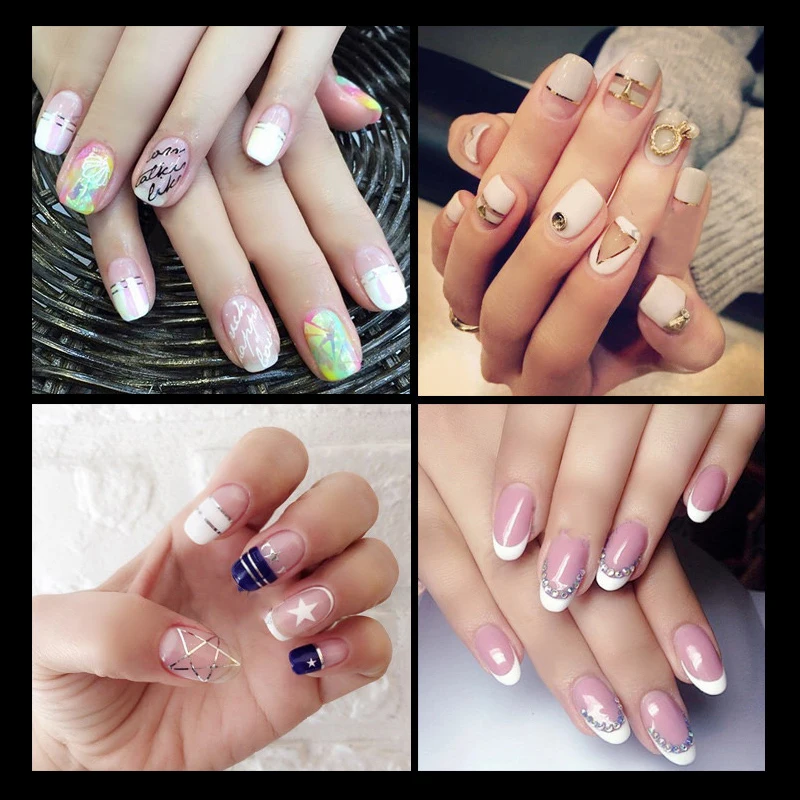 24 шт./компл. французский Стиль дизайн ногтей полый улыбка трафарет направляющая