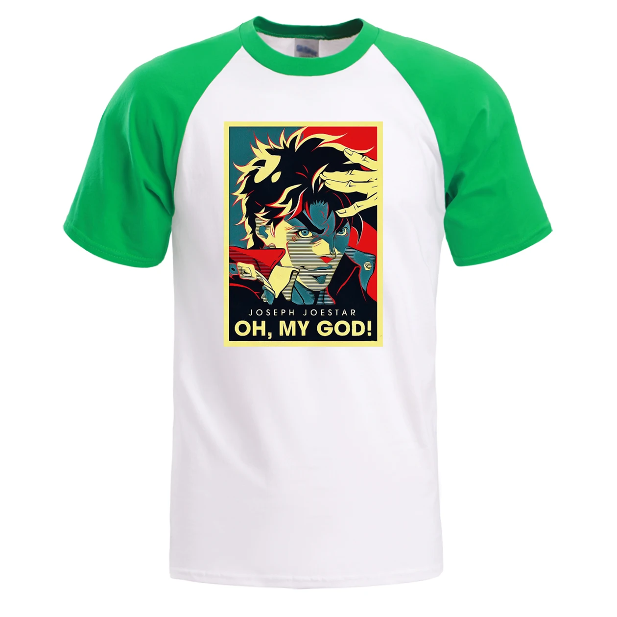 Мужская футболка Jojo Joseph Joestar реглан летняя хлопковая с коротким рукавом футболки