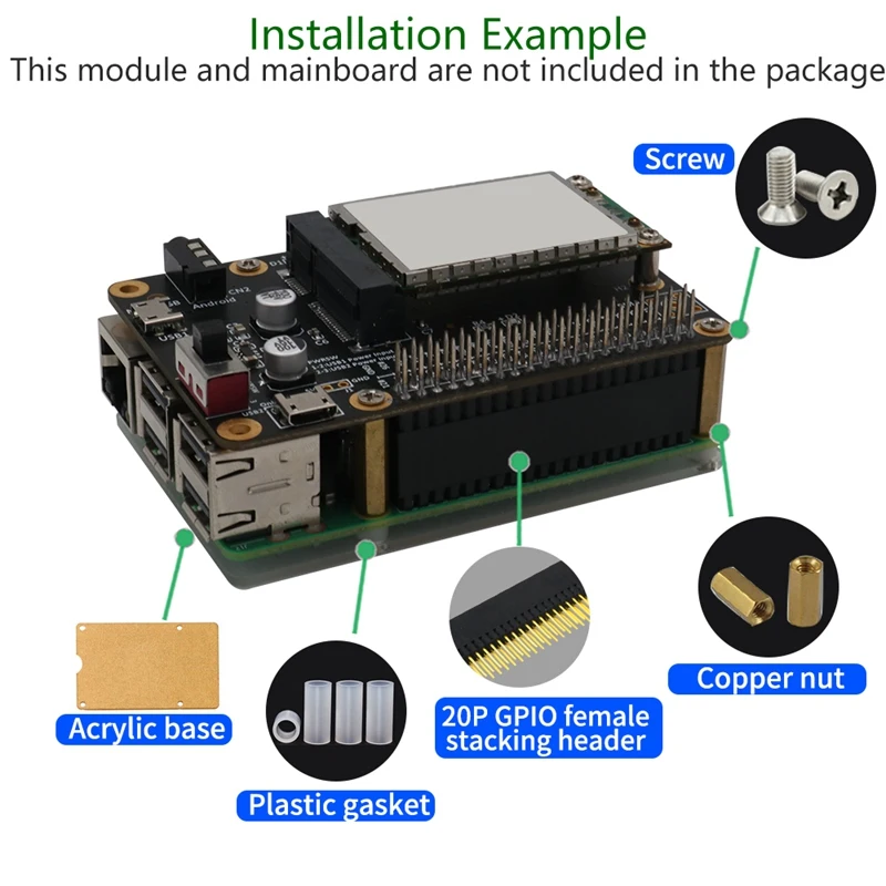 

GPIO 2X20-Pin(40Pin) Extra Tall Female Stacking Header with Acrylic Base for Raspberry Pi A+ Pi Model B+ Pi 2 3 4B